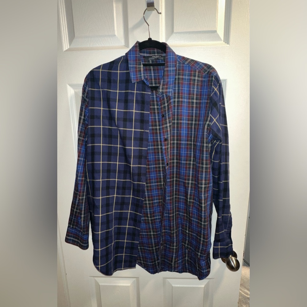 Oversized plaid women’s button down shirt